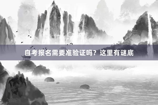 自考报名需要准验证吗？这里有谜底